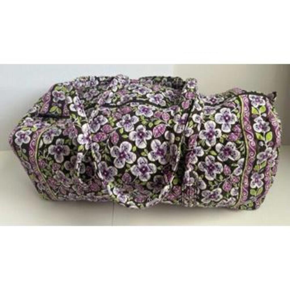Vera Bradley Plum Petals Quilted Oversize XL Duffel Bag Retired Weekender